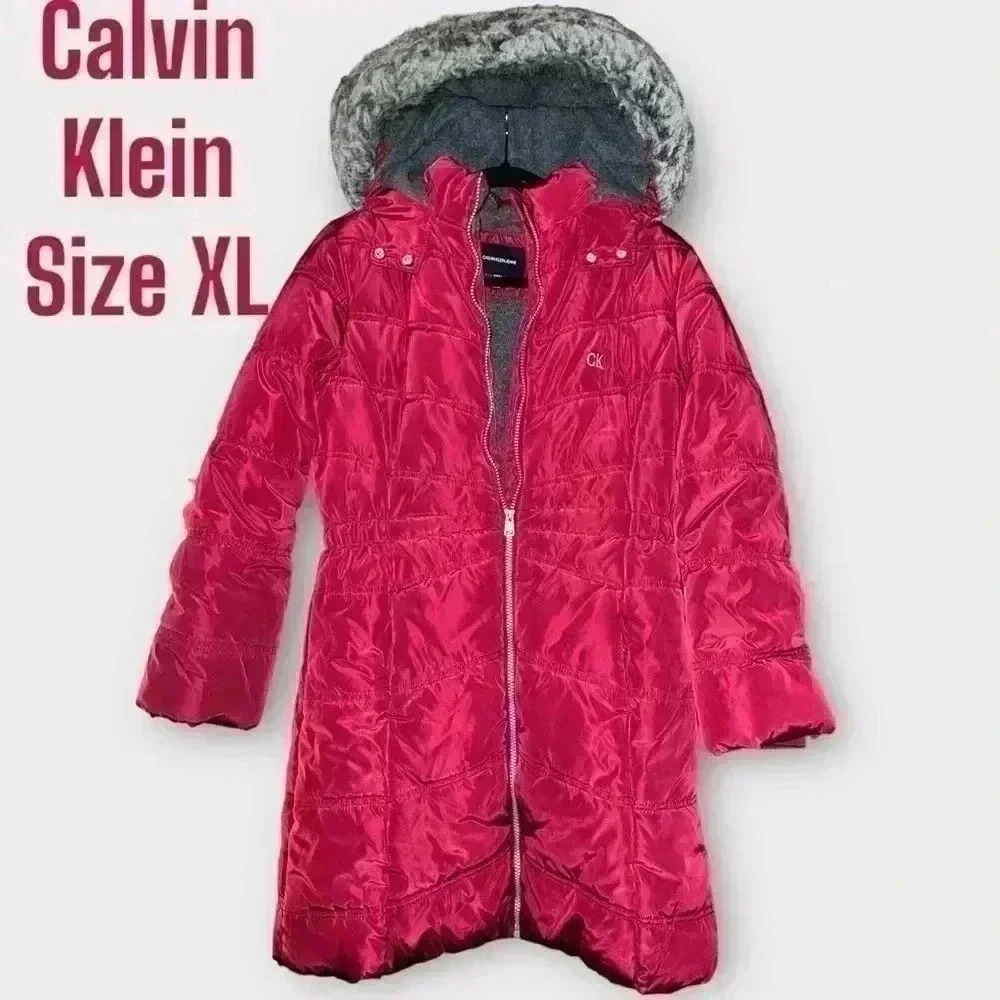 Calvin Klein red pong‎ puffer coat size XL